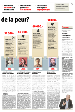 Artistes valaisans: le salaire de la peur?