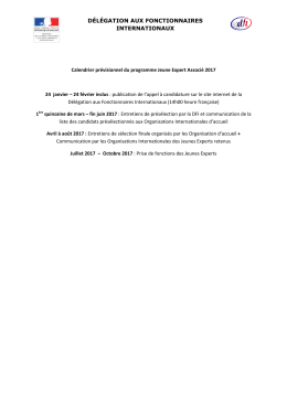 Calendrier pr&eacute;visionnel JEA 2017