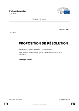 FR FR PROPOSITION DE R&Eacute;SOLUTION