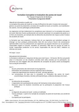 Conception des postes de travail