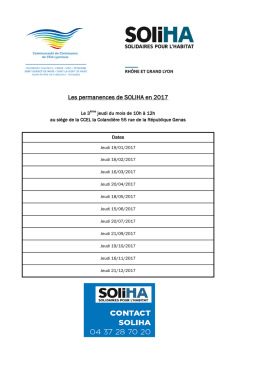 Les permanences de SOLIHA en 2017