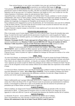 Programme des festivités