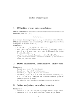 Suites num&eacute;riques
