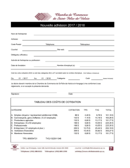 Formulaire d`Adh&eacute;sion - Chambre de Commerce Saint-F&eacute;lix-de