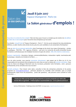 18 e édition du Salon des 10 000 emplois