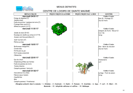 Menus CLSH - Sainte-Maxime - Ville de Sainte