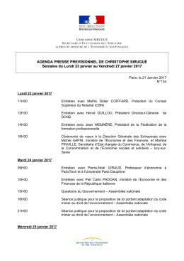 AGENDA PRESSE PREVISIONNEL DE CHRISTOPHE SIRUGUE