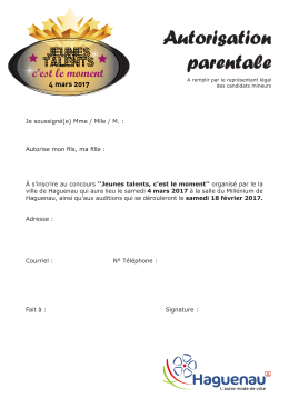 Autorisation parentale