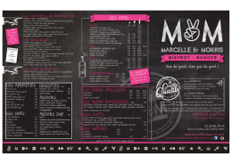 Carte des boissons