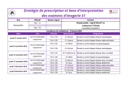 Strat&eacute;gie de prescription et base d`interpretation des examens d