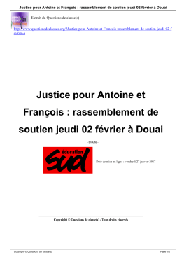Justice pour Antoine et Fran&ccedil;ois