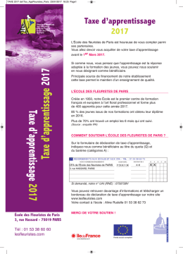 Taxe d`apprentissage 2017 - Ecole des Fleuristes de Paris