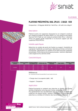 fiche technique : Plafond PREGYMETAL Rail 2Plus - 1 BA18