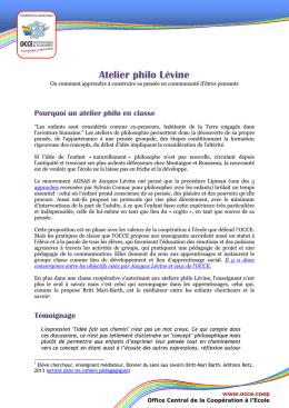 Atelier philo Lévine