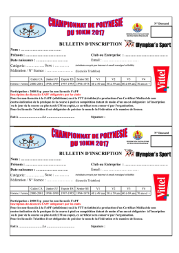 Inscription pour les non licenci&eacute;s de la FAPF