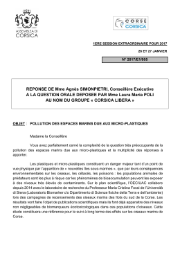 REPONSE DE Mme Agnès SIMONPIETRI, Conseillère Exécutive A