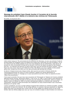 Message du président Jean-Claude Juncker à l