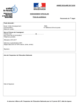 ANNEE SCOLAIRE 2017-2018 ENSEIGNEMENT SPECIALISE