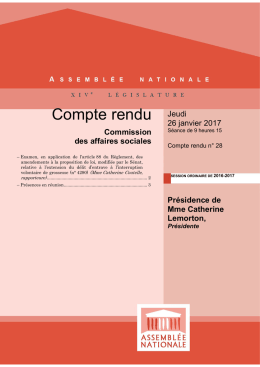 Pr&eacute;sidence de Mme Catherine Lemorton