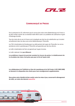 Communiqu&eacute; de Presse