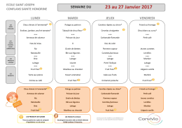 23 au 27 Janvier 2017 - Ecole Saint