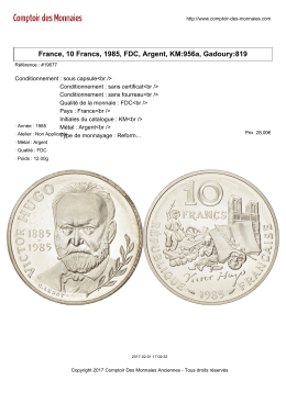 France, 10 Francs, 1985, FDC, Argent, KM:956a, Gadoury:819