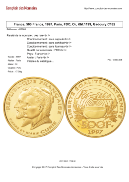 France, 500 Francs, 1997, Paris, FDC, Or, KM:1199, Gadoury:C182