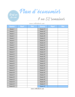 Plan d`économies - C`est ça la vie