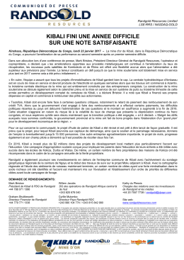 Draft press release - Randgold Resources
