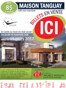 Billets pour la Maison Tanguay ( 596 Ko)