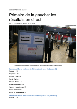 Primaire de la gauche: les résultats en direct