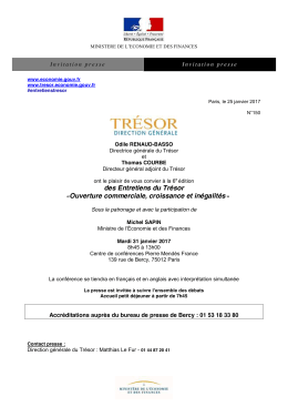 des Entretiens du Tr&eacute;sor &laquo;Ouverture commerciale, croissance