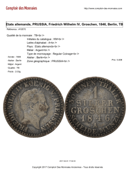 Etats allemands, PRUSSIA, Friedrich Wilhelm IV, Groschen, 1846