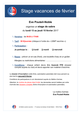 Fiche d`inscription