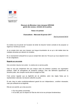 Lire le discours - Ministère de la Justice – Presse