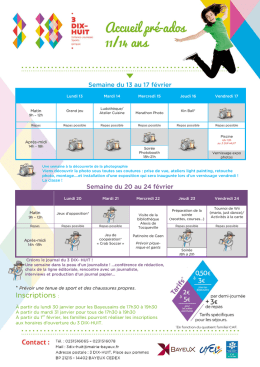 Consulter le planning des vacances d`hiver