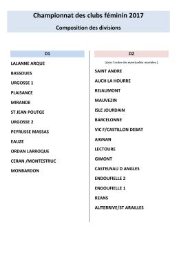 Championnat des clubs f&eacute;minin 2017