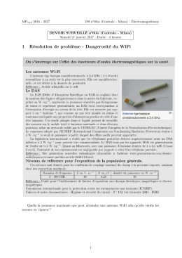 1 Résolution de problème - Dangerosité du WiFi