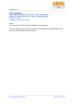 Forum: Concours - The Blender Clan