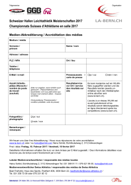 Accréditation des médias 2017 - LA-Bern