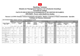 République Tunisienne Ministère de l`Enseignement