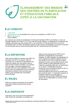 (cpef) à la vaccination