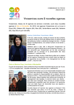 COMMUNIQUÉ DE PRESSE