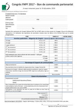 tarification sponsoring et bon de commande