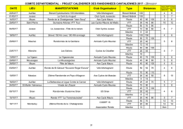 Calendrier du Co.Dep - site du Vélo-Montagnard