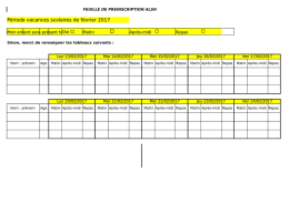 Préinscriptions vacances de février 2017