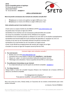 Télécharger l`appel à cotisation
