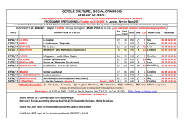 Janvier, Février, Mars - Cercle Culturel Social Craurois