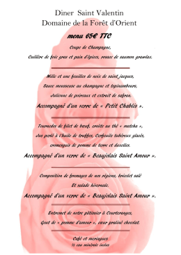 consultez le menu - LE DOMAINE DE LA FORET D ORIENT
