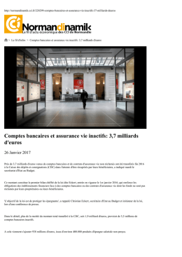 Comptes bancaires et assurance vie inactifs: 3,7